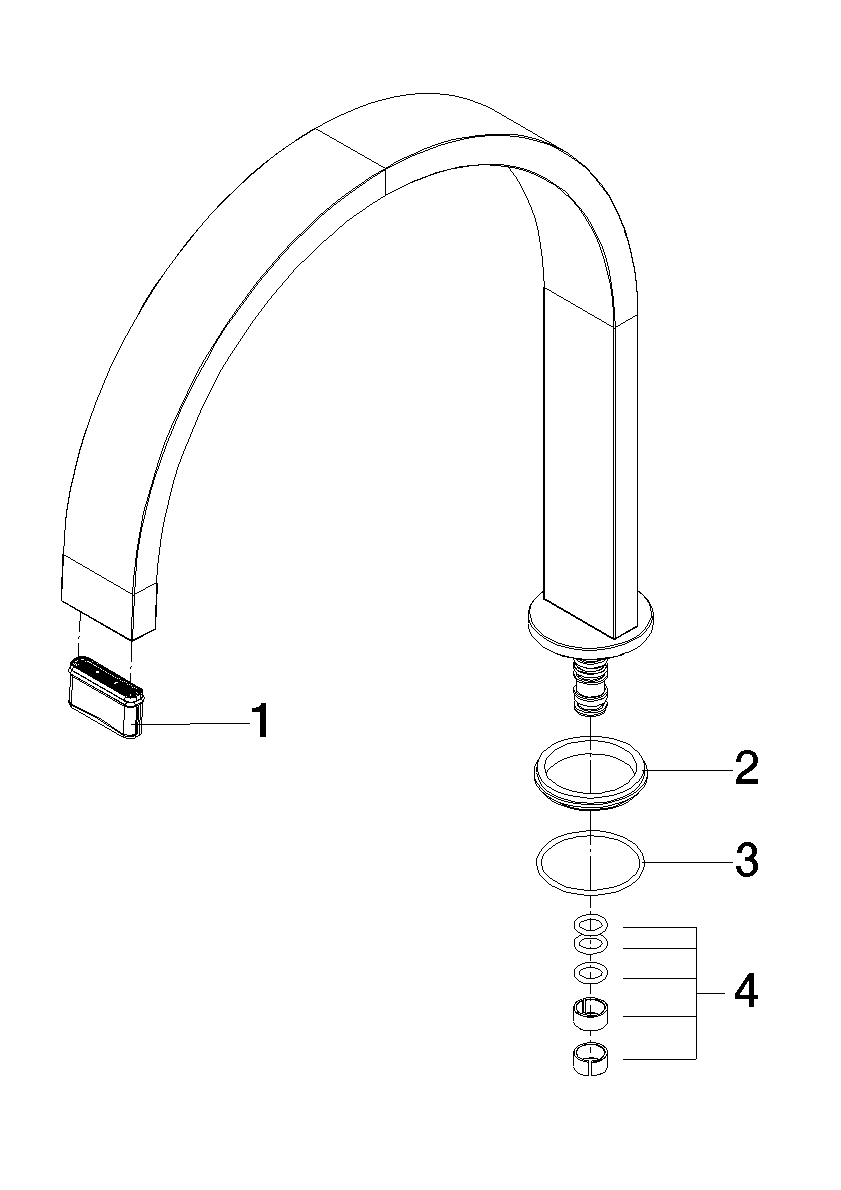Bild von DORNBRACHT Auslauf 240 mm - Platin gebürstet #90282233300-06