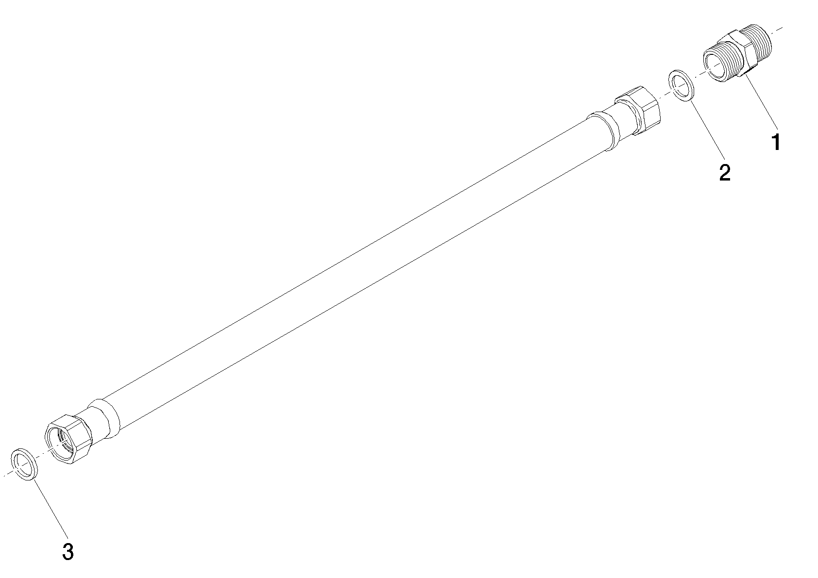 Bild von DORNBRACHT Druckschlauch 3/4" x 3/4 x 600 mm - #9030040710090