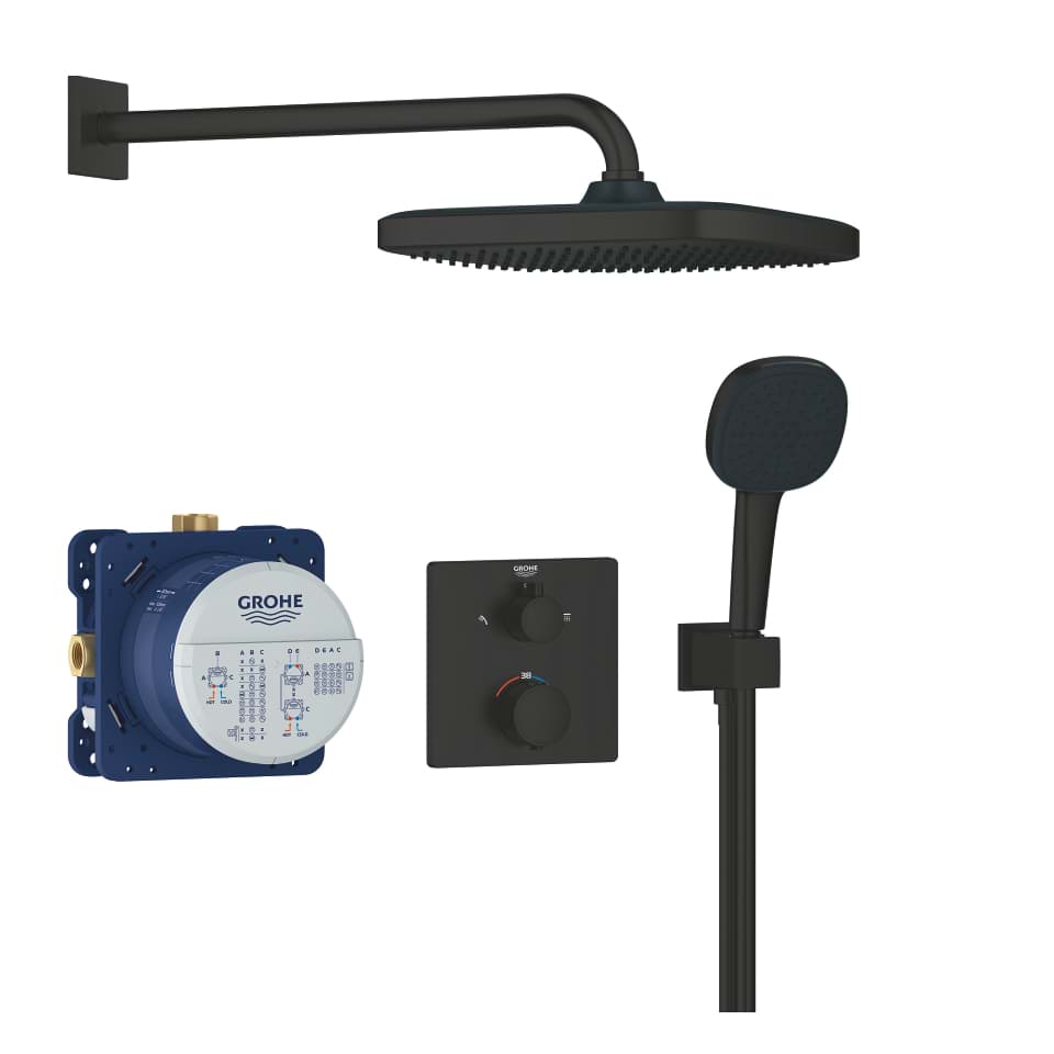 Bild von GROHE Precision Thermostat Unterputz-Duschsystem mit Vitalio Comfort 250 matt black 348822430