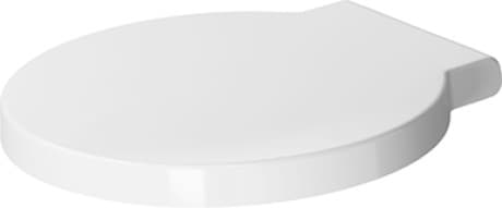 Bild von DURAVIT WC-Sitz 006588 Design by Philippe Starck #0065880099 - Farbe 00, Weiß Hochglanz, Farbe Scharnier: Edelstahl, Überlappend 420 x 453 mm