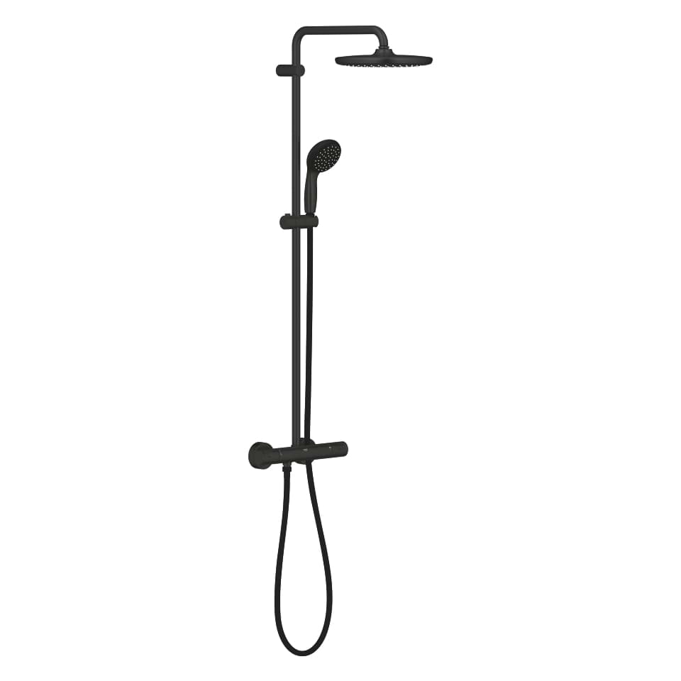 Bild von GROHE Vitalio Start System 250 Duschsystem mit Thermostatbatterie für die Wandmontage matt black 266772430