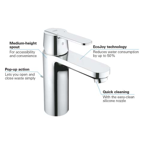 Bild von GROHE Get Einhand-Waschtischbatterie, 1/2″ M-Size #23454000 - chrom