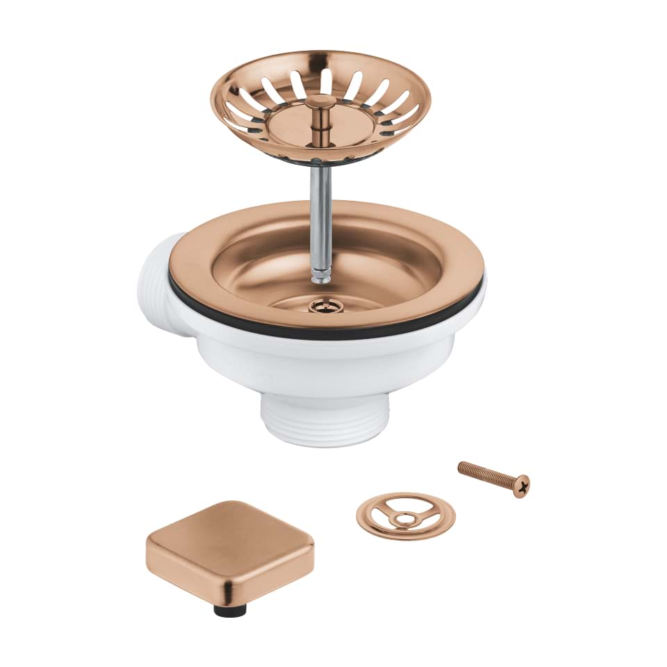Bild von GROHE Ablaufgarnitur mit Exzenter für Küchenspülen mit 1 Becken #40400DL0 - warm sunset gebürstet