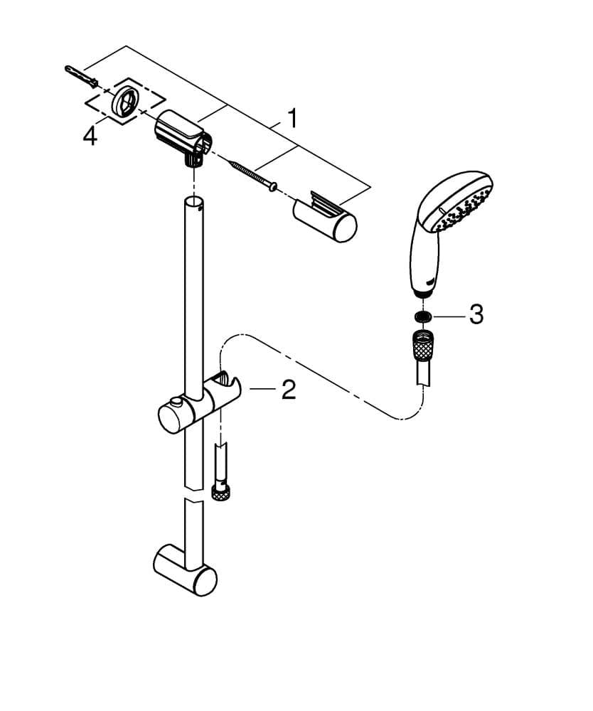 Bild von GROHE Tempesta 100 Brausestangenset 2 Strahlarten #26162001 - chrom