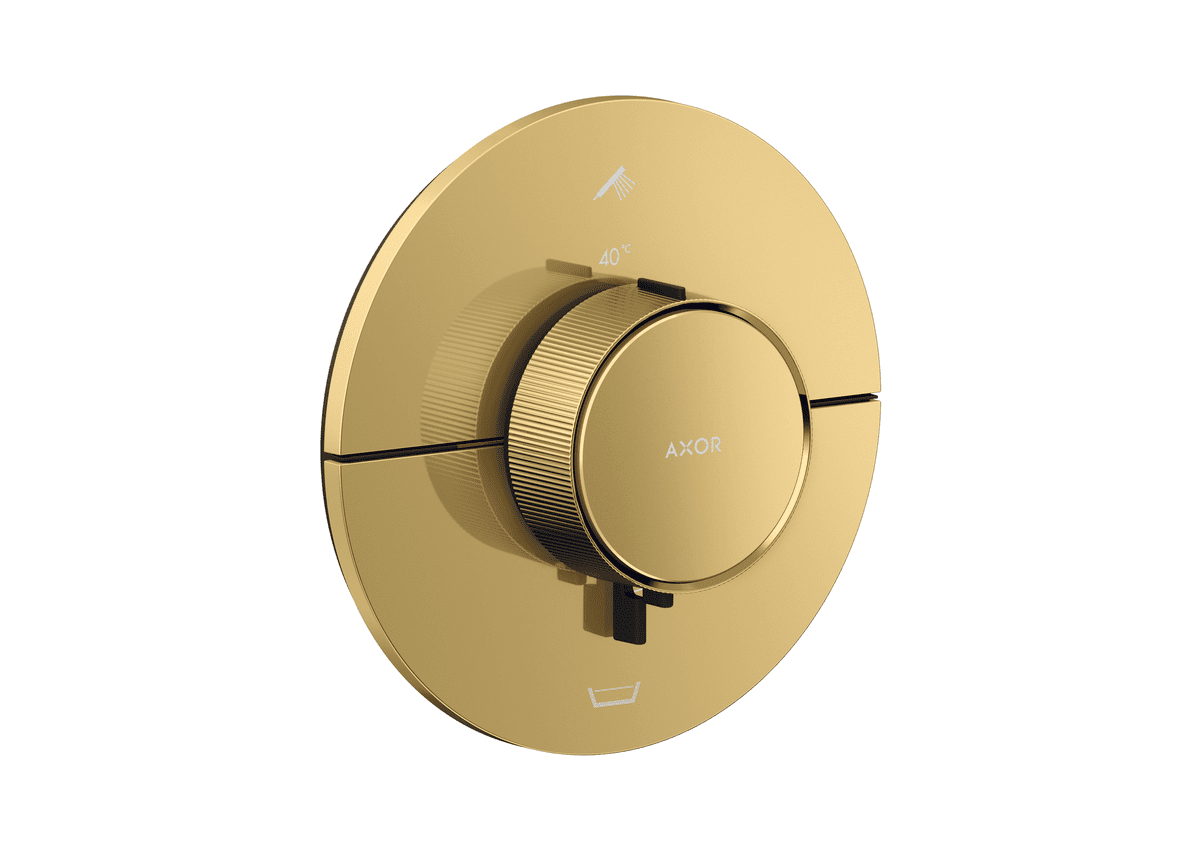 Obrázek HANSGROHE AXOR ShowerSelect ID Termostat pod omítku, kulatá verze, pro 2 spotřebiče se zabudovanou bezpečnostní kombinací podle EN1717, k vaně #36751990 - leštěný vzhled zlata