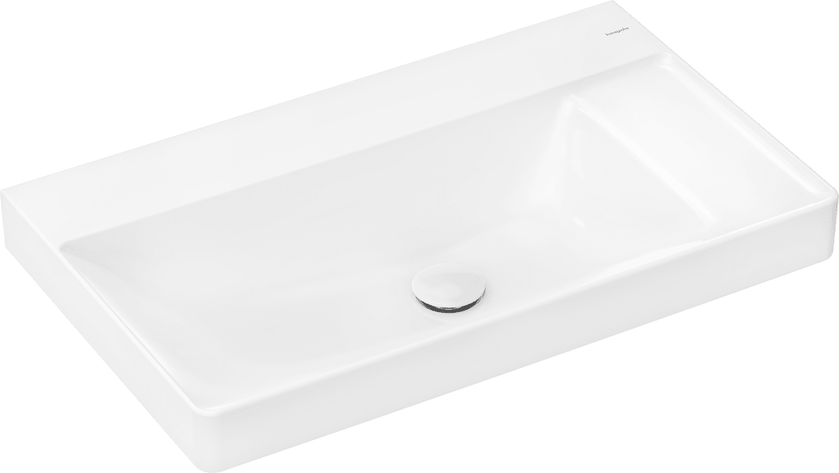 Bild von HANSGROHE Xelu Q Aufsatzwaschtisch geschliffen mit Ablage rechts 800/480 ohne Hahnloch und Überlauf, SmartClean #61029450 - Weiß
