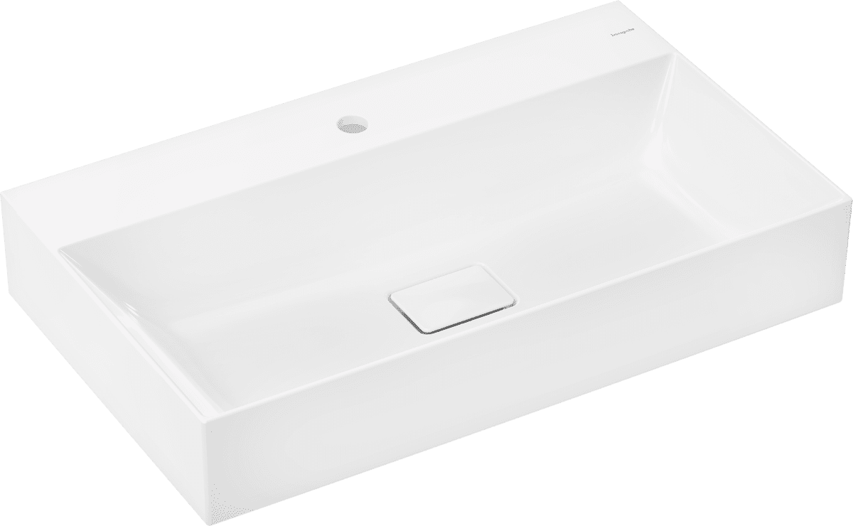 Bild von HANSGROHE Xevolos E Aufsatzwaschtisch geschliffen 800/480 mit Hahnloch ohne Überlauf, SmartClean #61098450 - Weiß
