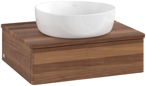 Bild von VILLEROY BOCH Antao Waschbeckenunterschrank, 1 Auszug, 600 x 190 x 500 mm, Front ohne Struktur, Warm Walnut / Warm Walnut #K07012HM