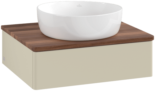 Bild von VILLEROY BOCH Antao Waschbeckenunterschrank, 1 Auszug, 600 x 190 x 500 mm, Front ohne Struktur, Silk Grey Matt Lacquer / Warm Walnut #K07012HJ