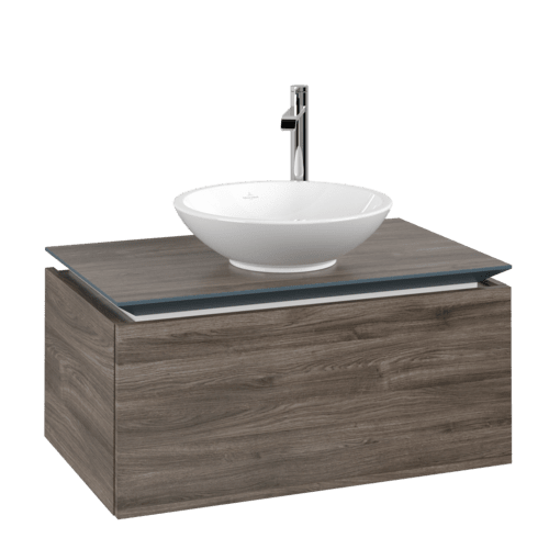 Bild von VILLEROY BOCH Legato Waschbeckenunterschrank, 1 Auszug, 800 x 380 x 500 mm, Stone Oak / Stone Oak #B56900RK