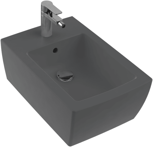 Bild von VILLEROY BOCH Memento 2.0 Bidet, wandhängend, 375 x 560 mm, Graphite CeramicPlus #443300I4