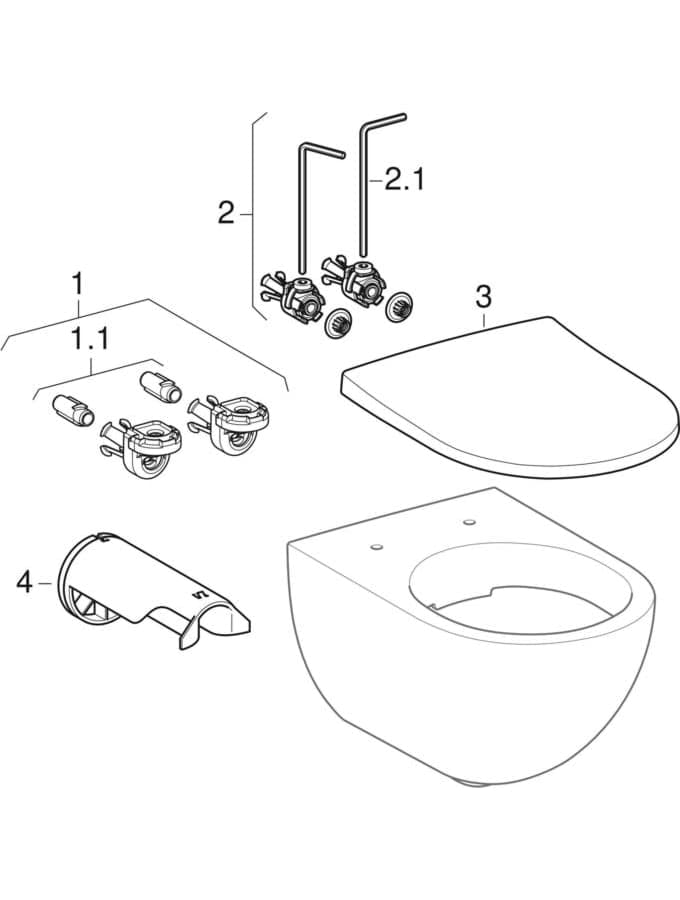 Bild von GEBERIT Acanto wall-hung WC, washdown, shrouded, Rimfree 500.600.01.2