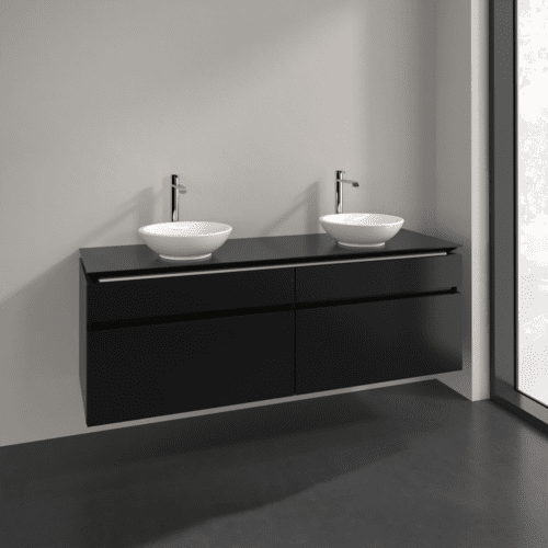 Bild von VILLEROY BOCH Legato Waschbeckenunterschrank, 4 Auszüge, 1600 x 550 x 500 mm, Black Matt Lacquer / Black Matt Lacquer #B60000PD