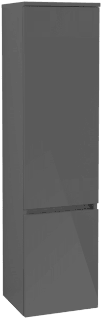 Bild von VILLEROY BOCH Legato Hochschrank, 2 Türen, 400 x 1550 x 350 mm, Glossy Grey / Glossy Grey #B73001FP