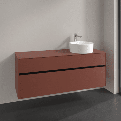 Bild von VILLEROY BOCH Collaro Waschbeckenunterschrank, 4 Auszüge, 1400 x 548 x 500 mm, Wine Red / Wine Red #C04700AH