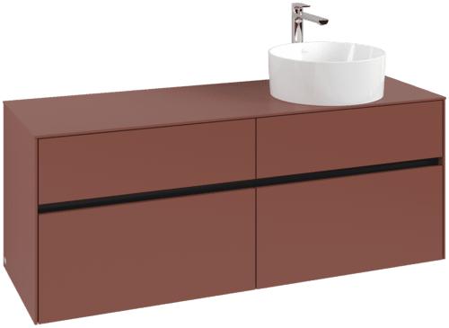 Bild von VILLEROY BOCH Collaro Waschbeckenunterschrank, 4 Auszüge, 1400 x 548 x 500 mm, Wine Red / Wine Red #C04700AH
