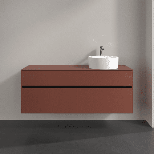 Bild von VILLEROY BOCH Collaro Waschbeckenunterschrank, 4 Auszüge, 1400 x 548 x 500 mm, Wine Red / Wine Red #C04700AH