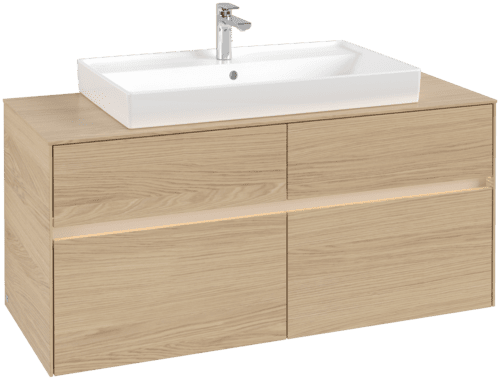 Bild von VILLEROY BOCH Collaro Waschbeckenunterschrank, mit Beleuchtung, 4 Auszüge, 1200 x 548 x 500 mm, Nordic Oak / Nordic Oak #C087B0VJ