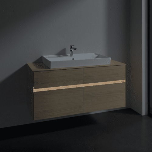 Bild von VILLEROY BOCH Collaro Waschbeckenunterschrank, mit Beleuchtung, 4 Auszüge, 1200 x 548 x 500 mm, Nordic Oak / Nordic Oak #C087B0VJ