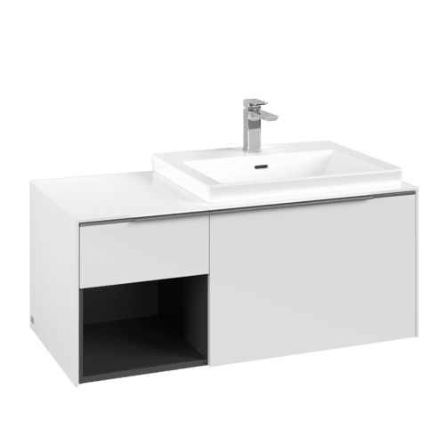 Bild von VILLEROY BOCH Subway 3.0 Waschbeckenunterschrank, 2 Auszüge, 1001 x 423 x 516 mm, Brilliant White / Brilliant White #C57100VE
