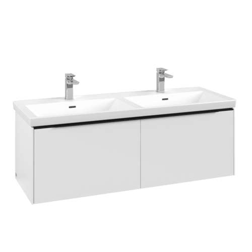 Bild von VILLEROY BOCH Subway 3.0 Waschbeckenunterschrank, mit Beleuchtung, 2 Auszüge, 1272 x 429 x 478 mm, Pure White #C567L1VF