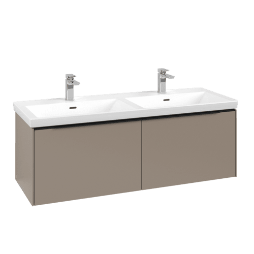 Bild von VILLEROY BOCH Subway 3.0 Waschbeckenunterschrank, mit Beleuchtung, 2 Auszüge, 1272 x 429 x 478 mm, Taupe #C567L1VM