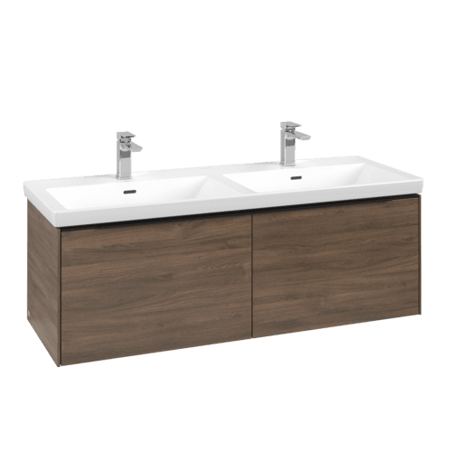 Bild von VILLEROY BOCH Subway 3.0 Waschbeckenunterschrank, mit Beleuchtung, 2 Auszüge, 1272 x 429 x 478 mm, Arizona Oak #C567L1VH