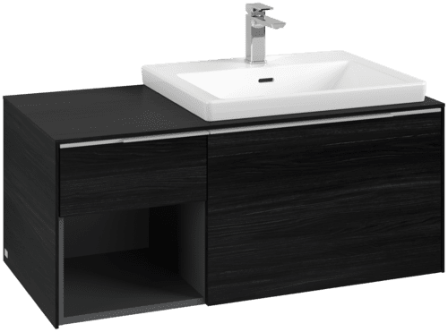 Bild von VILLEROY BOCH Subway 3.0 Waschbeckenunterschrank, 2 Auszüge, 1001 x 423 x 516 mm, Black Oak / Black Oak #C57100AB