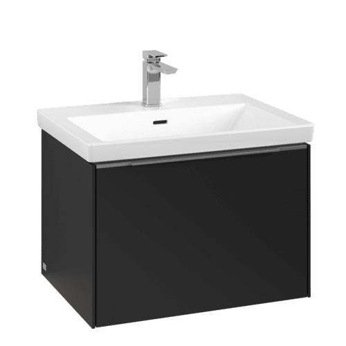 Bild von VILLEROY BOCH Subway 3.0 Waschbeckenunterschrank, mit Beleuchtung, 1 Auszug, 622 x 429 x 478 mm, Volcano Black #C575L0VL