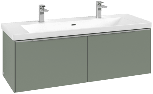 Bild von VILLEROY BOCH Subway 3.0 Waschbeckenunterschrank, mit Beleuchtung, 2 Auszüge, 1272 x 429 x 478 mm, Soft Green #C601L0AF