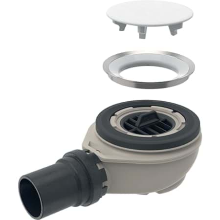 Obrázek GEBERIT Sprchová odpadní souprava Geberit pro sprchovou vaničku Setaplano, výška vodního uzávěru 50 mm Alpská bílá / Matný #154.016.00.1