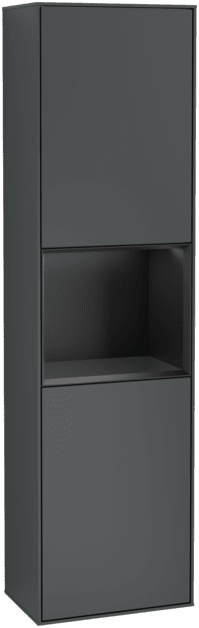 Obrázek VILLEROY BOCH Vysoká skříňka Finion, s osvětlením, 2 dveře, 418 x 1516 x 270 mm, Midnight Blue Matt Lacquer / Black Matt Lacquer #F460PDHG