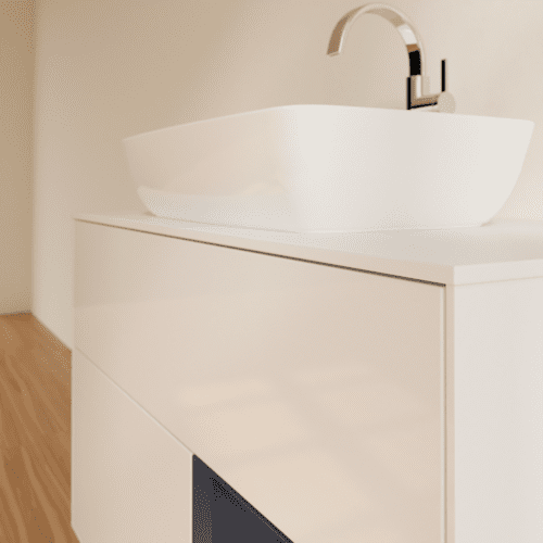 Bild von VILLEROY BOCH Finion Waschbeckenunterschrank, mit Beleuchtung, 2 Auszüge, 1000 x 603 x 501 mm, Glossy White Lacquer / Midnight Blue Matt Lacquer / Glass White Matt #F781HGGF