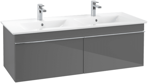 Bild von VILLEROY BOCH Venticello Waschbeckenunterschrank, 2 Auszüge, 1253 x 420 x 502 mm, Glossy Grey / Glossy Grey #A93901FP