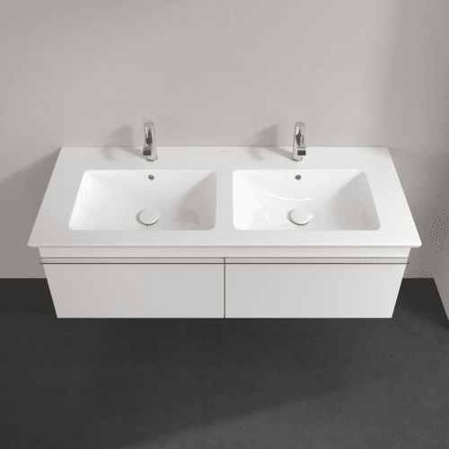 Picture of VILLEROY BOCH Venticello Vanity unit, 2 pull-out compartments, 1253 x 420 x 502 mm, White Matt / White Matt #A93901MS