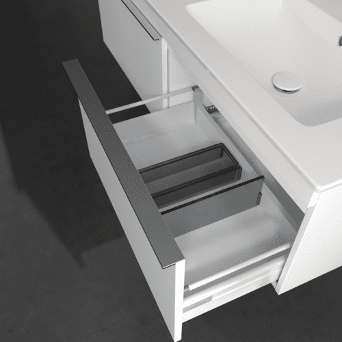 Picture of VILLEROY BOCH Venticello Vanity unit, 2 pull-out compartments, 1253 x 420 x 502 mm, White Matt / White Matt #A93901MS
