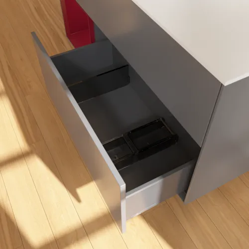Picture of VILLEROY BOCH Finion Vanity unit, with lighting, 3 pull-out compartments, 1200 x 603 x 501 mm, Anthracite Matt Lacquer / Peony Matt Lacquer / Glass White Matt #G821HBGK