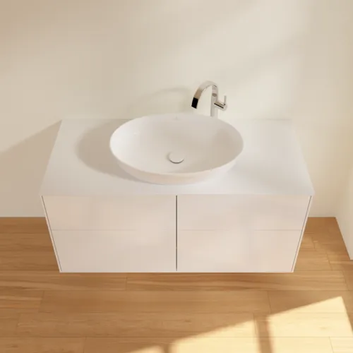 Obrázek VILLEROY BOCH Finion Vanity unit, with lighting, 4 pull-out compartments, 1200 x 603 x 501 mm, Glossy White Lacquer / Glass White Matt #G91100GF