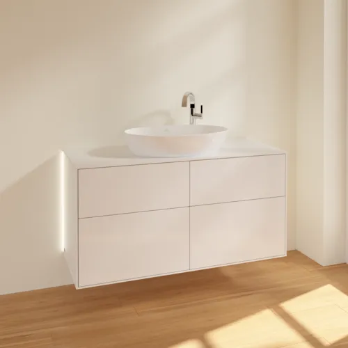 Obrázek VILLEROY BOCH Finion Vanity unit, with lighting, 4 pull-out compartments, 1200 x 603 x 501 mm, Glossy White Lacquer / Glass White Matt #G91100GF