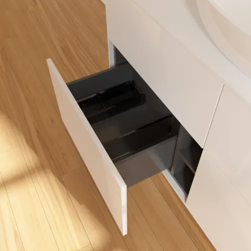 Obrázek VILLEROY BOCH Finion Vanity unit, with lighting, 4 pull-out compartments, 1200 x 603 x 501 mm, Glossy White Lacquer / Glass White Matt #G91100GF