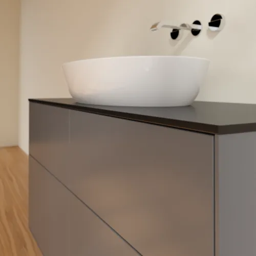 Obrázek VILLEROY BOCH Finion Vanity unit, with lighting, 4 pull-out compartments, 1200 x 603 x 501 mm, Anthracite Matt Lacquer / Glass Black Matt #GA3200GK