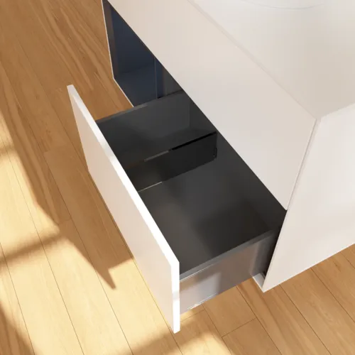Obrázek VILLEROY BOCH Finion Vanity unit, with lighting, 2 pull-out compartments, 1000 x 603 x 501 mm, White Matt Lacquer / Midnight Blue Matt Lacquer / Glass White Matt #GA11HGMT