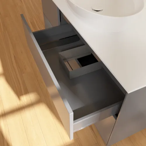 Obrázek VILLEROY BOCH Finion Vanity unit, with lighting, 3 pull-out compartments, 1200 x 603 x 501 mm, Anthracite Matt Lacquer / Anthracite Matt Lacquer / Glass White Matt #GA61GKGK