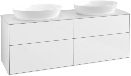 Bild von VILLEROY BOCH Finion Waschbeckenunterschrank, mit Beleuchtung, 4 Auszüge, 1600 x 603 x 501 mm, Glossy White Lacquer / Glass White Matt #GA8100GF
