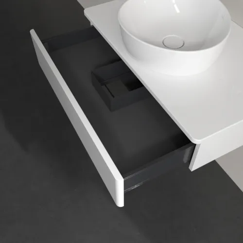Bild von VILLEROY BOCH Antao Waschbeckenunterschrank, 1 Auszug, 800 x 190 x 500 mm, Front ohne Struktur, Glossy White Lacquer / Glossy White Lacquer #K08010GF