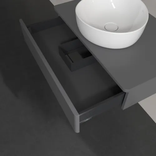 Bild von VILLEROY BOCH Antao Waschbeckenunterschrank, 1 Auszug, 800 x 190 x 500 mm, Front ohne Struktur, Anthracite Matt Lacquer / Anthracite Matt Lacquer #K08010GK