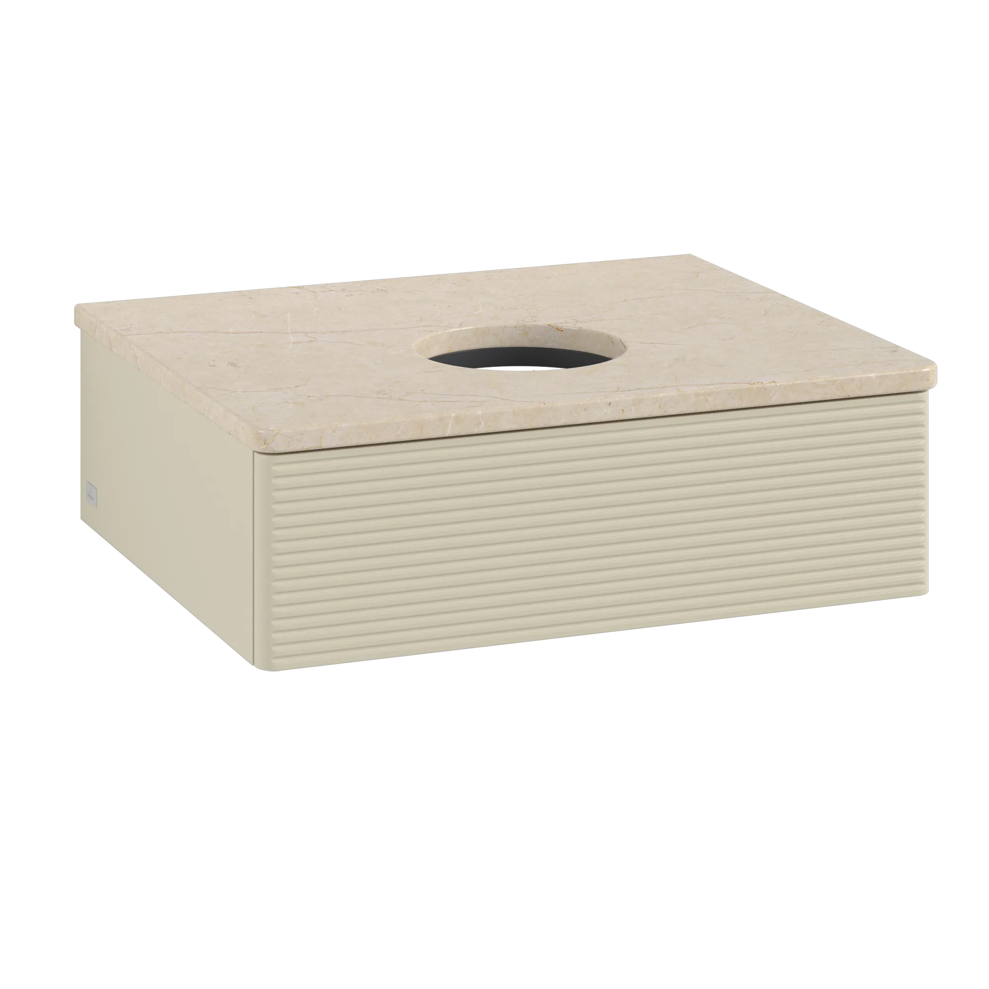 Bild von VILLEROY BOCH Antao Waschbeckenunterschrank, 1 Auszug, 600 x 190 x 500 mm, Front mit Struktur, Silk Grey Matt Lacquer / Botticino #K07113HJ