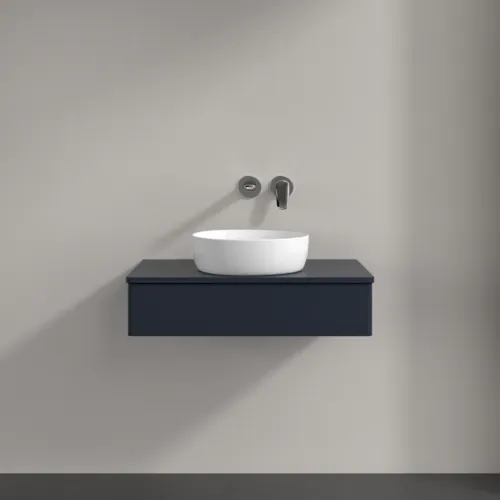 Bild von VILLEROY BOCH Antao Waschbeckenunterschrank, 1 Auszug, 800 x 190 x 500 mm, Front ohne Struktur, Midnight Blue Matt Lacquer / Midnight Blue Matt Lacquer #K08010HG