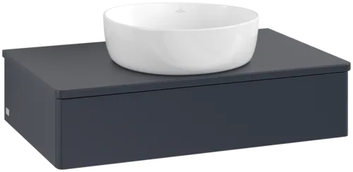 Bild von VILLEROY BOCH Antao Waschbeckenunterschrank, 1 Auszug, 800 x 190 x 500 mm, Front ohne Struktur, Midnight Blue Matt Lacquer / Midnight Blue Matt Lacquer #K08010HG