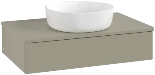 Bild von VILLEROY BOCH Antao Waschbeckenunterschrank, 1 Auszug, 800 x 190 x 500 mm, Front ohne Struktur, Stone Grey Matt Lacquer / Stone Grey Matt Lacquer #K08010HK